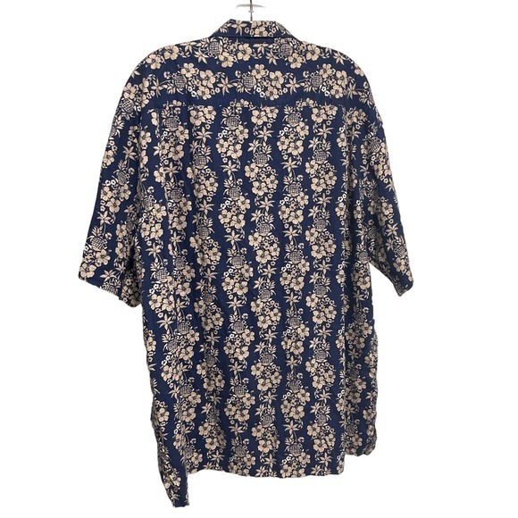 Caribbean Hawaiian Shirt Blue & Tan Size XL‎ Cotton Blend pre-owned - Picture 4 of 7
